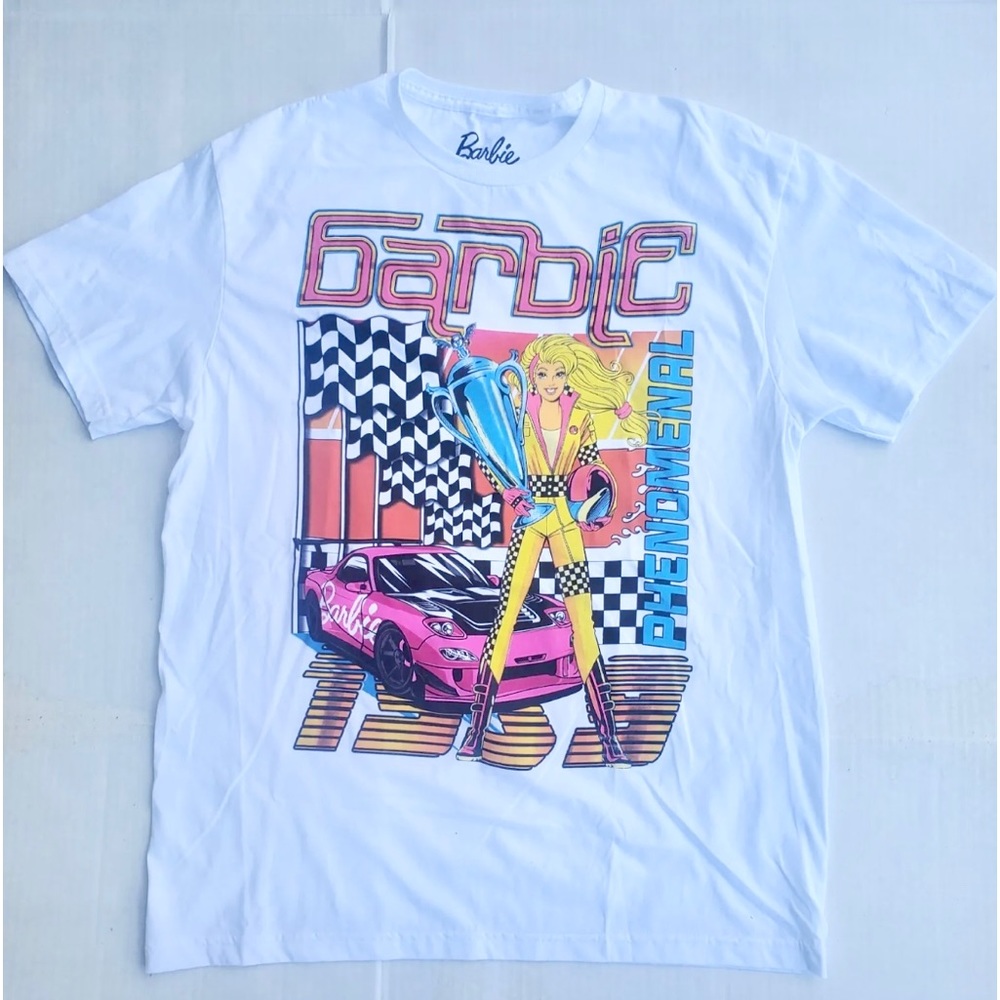 NEW Mattel 2023 Barbie “Phenomenal 1959” Hot Pink Race Car T-Shirt